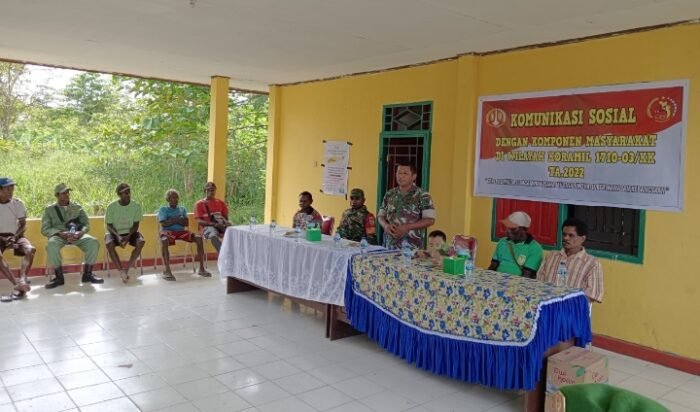 Pererat Silaturahmi | Pasukan Gabungan TNI | Pererat Silaturahmi, Koramil Kuala Kencana Gelar Komsos dengan Komponen Masyarakat