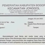 Surat Teguran Camat Jonggol