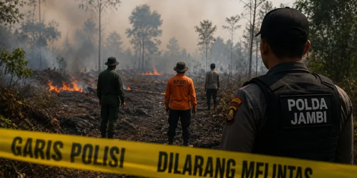 EBBB1DDC-171A-4F0B-8B00-06FE615CC796 Polda Jambi Tetapkan 10 Tersangka Karhutla, 17,25 Hektare Terbakar
