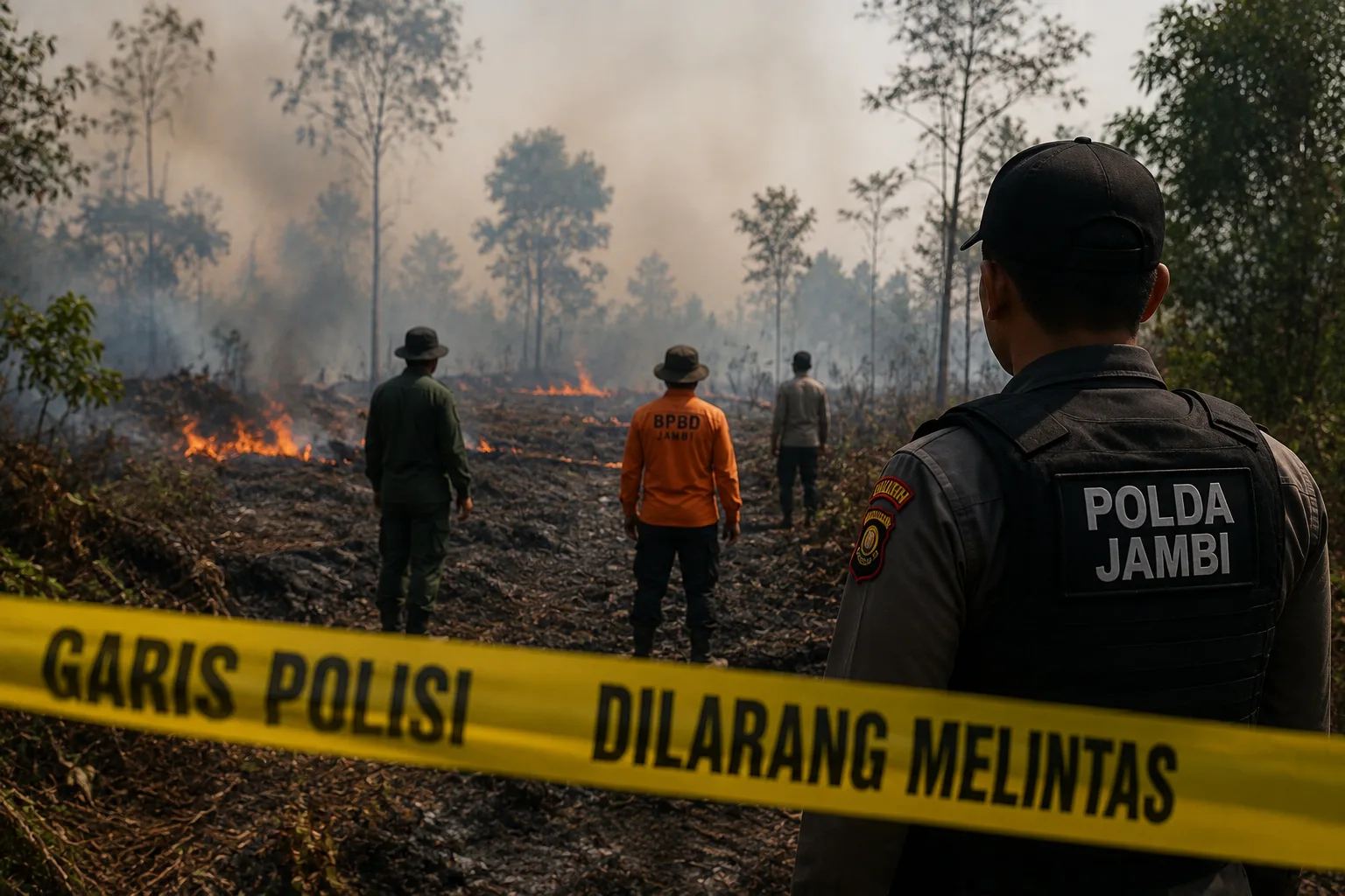 Polda Jambi Tetapkan 10 Tersangka Karhutla, 17,25 Hektare Terbakar