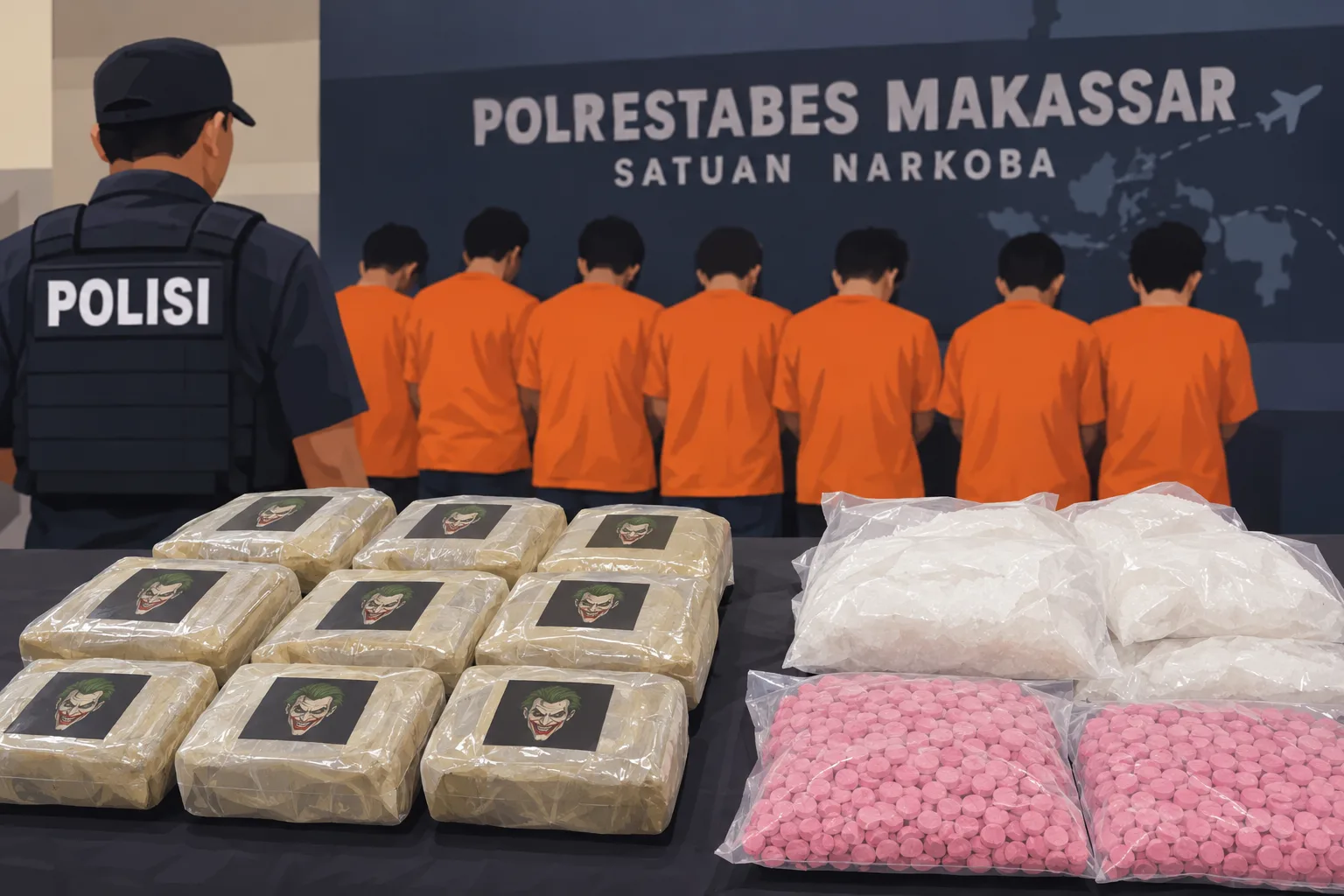 Joker Malaysia: 7 Orang Ditangkap, 9 Kg Sabu dan 10.255 Ekstasi